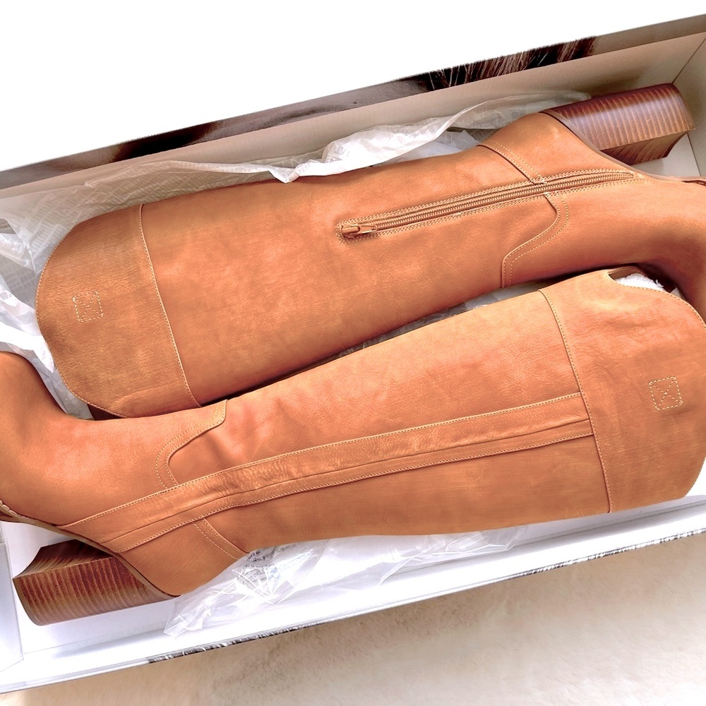 NIB 💎 JLO JENNIFER LOPEZ Parid Over-The-Knee Boot 💎 Size 7.5 💎 Honey Brown 💎